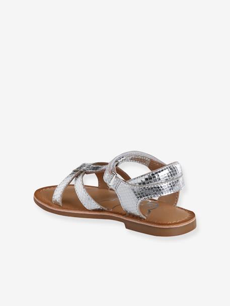 Sandales scratchées cuir enfant collection maternelle argent 3 - vertbaudet enfant 