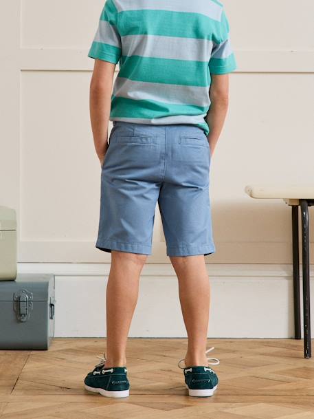 Bermuda chino garçon bleu+corail 3 - vertbaudet enfant 