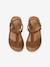 Sandales cuir fille collection maternelle JAUNE CLAIR METALLISE+marron+marron imprimé+turquoise 9 - vertbaudet enfant 