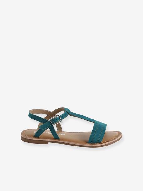 Sandales cuir fille Light gold+marron+marron imprimé+turquoise 21 - vertbaudet enfant 