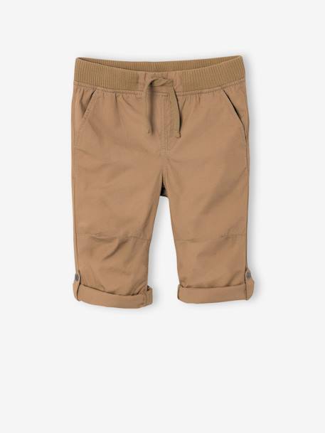Pantacourt léger retroussable en bermuda garçon beige 2 - vertbaudet enfant 