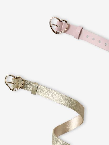 Lot de ceintures 2 c½urs fillle Rose pâle + dorée 2 - vertbaudet enfant 