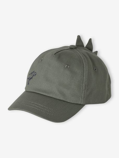 Casquette T-rex garçon kaki 1 - vertbaudet enfant 