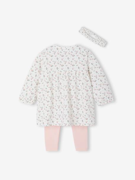 Ensemble bébé naissance 3 pièces robe legging et bandeau nude imprimé 6 - vertbaudet enfant 
