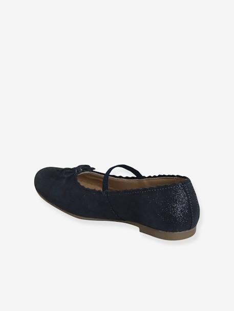 Ballerines cuir pailleté fille collection maternelle BEIGE VIF METALLISE+BLEU FONCE METALLISE 8 - vertbaudet enfant 