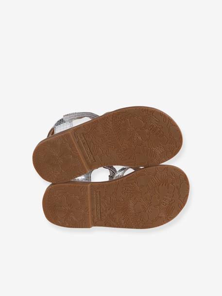 Sandales scratchées cuir enfant collection maternelle argent 5 - vertbaudet enfant 