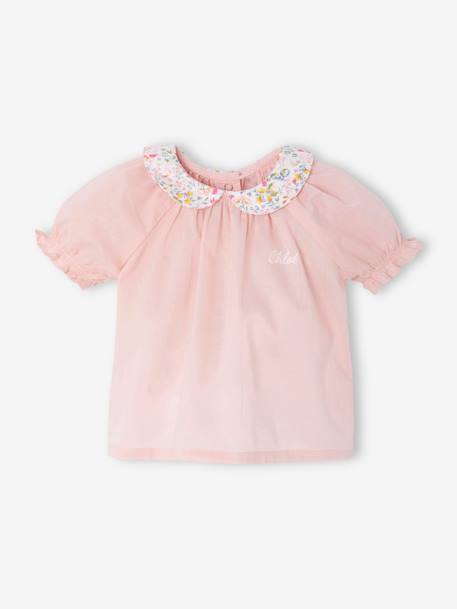 Ensemble short et T-shirt naissance fleuri rose 2 - vertbaudet enfant 