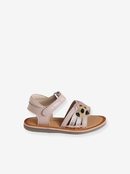 Sandales scratchées en cuir bébé lot rose 2 - vertbaudet enfant 