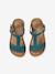 Sandales cuir fille collection maternelle JAUNE CLAIR METALLISE+marron+marron imprimé+turquoise 19 - vertbaudet enfant 