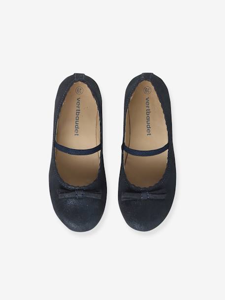 Ballerines cuir pailleté fille collection maternelle BEIGE VIF METALLISE+BLEU FONCE METALLISE 9 - vertbaudet enfant 