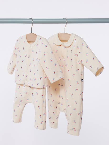 Combinaison longue en molleton bébé vanille 4 - vertbaudet enfant 