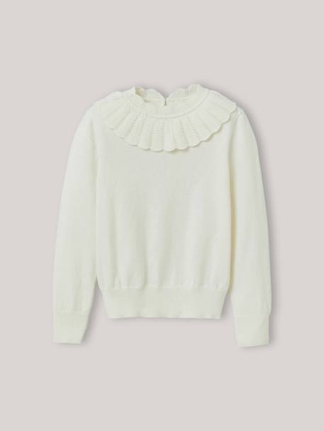 Fille-Pull col pierrot fille en coton et laine