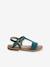 Sandales cuir fille collection maternelle JAUNE CLAIR METALLISE+marron+marron imprimé+turquoise 17 - vertbaudet enfant 