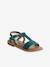 Sandales cuir fille collection maternelle JAUNE CLAIR METALLISE+marron+marron imprimé+turquoise 16 - vertbaudet enfant 