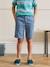 Bermuda chino garçon bleu+corail 4 - vertbaudet enfant 