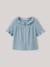 Chemise fille en gaze - coton biologique bleu jean+vert sauge 1 - vertbaudet enfant 