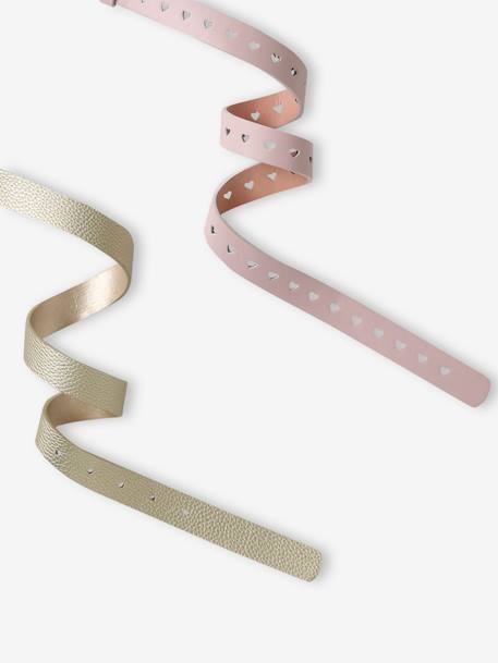 Lot de ceintures 2 c½urs fillle Rose pâle + dorée 3 - vertbaudet enfant 