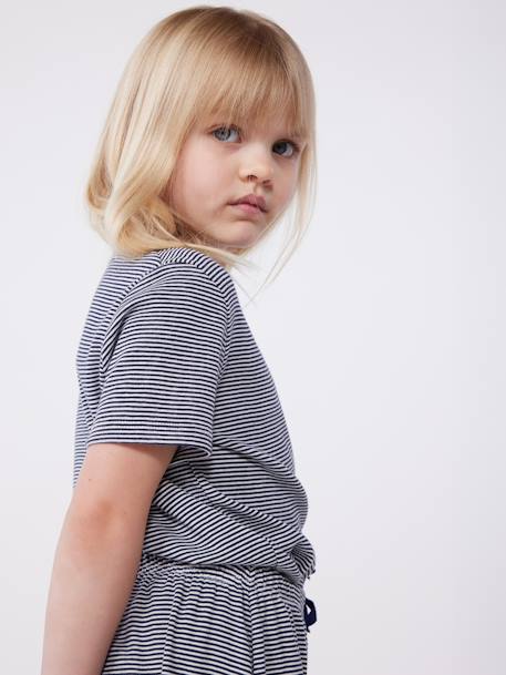 Pyjama enfant manches courtes jambes amples rayé marine 6 - vertbaudet enfant 