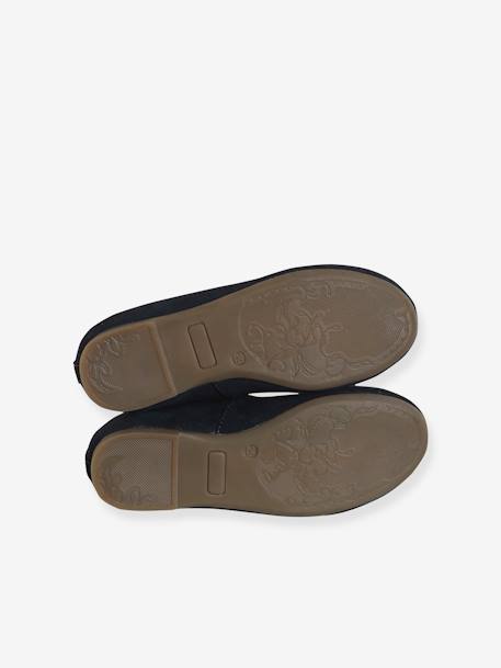 Ballerines cuir pailleté fille collection maternelle BEIGE VIF METALLISE+BLEU FONCE METALLISE 10 - vertbaudet enfant 