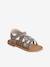 Sandales scratchées cuir enfant collection maternelle beige imprimé 1 - vertbaudet enfant 