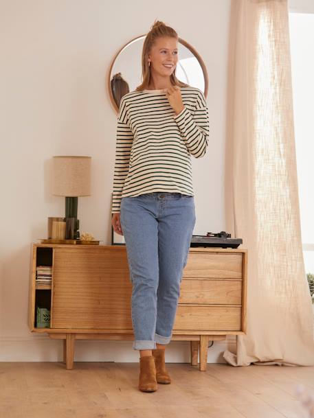Jean de grossesse mom bandeau sans couture Denim brut+Denim stone+Gris 5 - vertbaudet enfant 