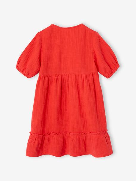 Robe à volant fille rouge 2 - vertbaudet enfant 