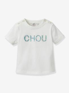 -Tee-shirt bébé lettres en tissu Liberty - Coton biologique
