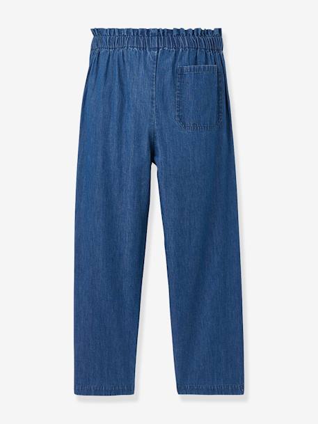 Pantalon large fille en denim light stone 2 - vertbaudet enfant 