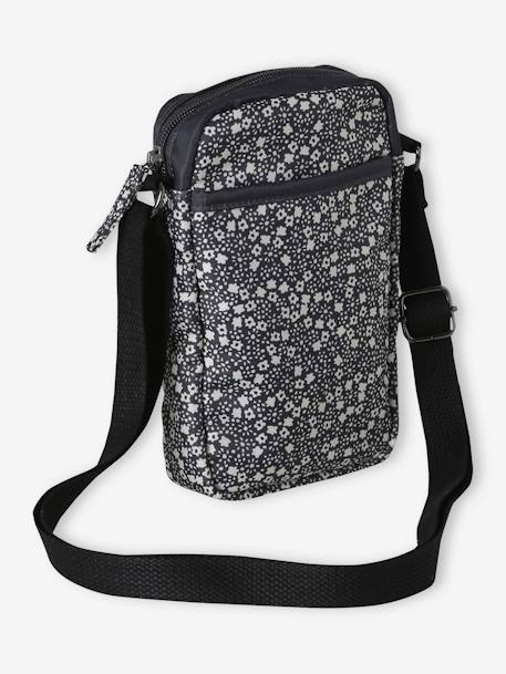 Pochette sacoche fille imprimé fleurs gris imprimé 1 - vertbaudet enfant 