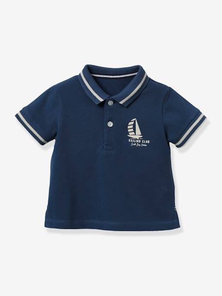 polo en maille piquée bébé - Coton biologique indigo 1 - vertbaudet enfant 