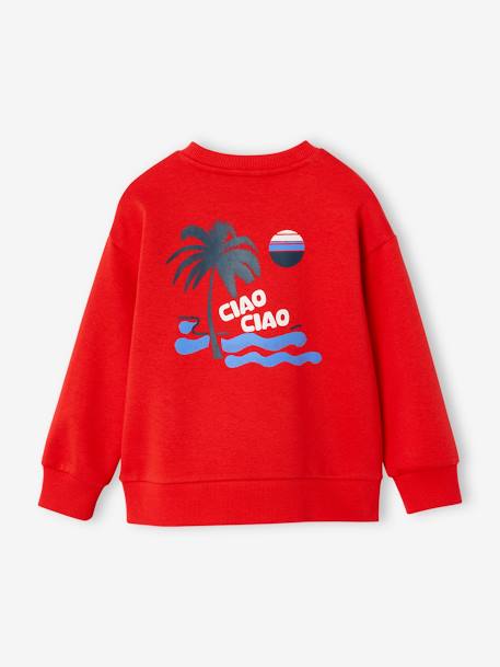 Sweat motif vacances au dos garçon rouge 2 - vertbaudet enfant 