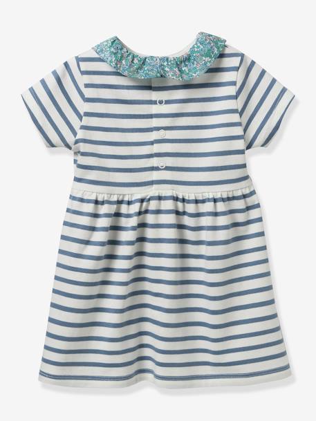 Robe marinière bébé tissu Liberty - vert imprimé 2 - vertbaudet enfant 