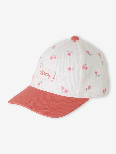 Casquette « Lovely » bébé Ecru/rose 1 - vertbaudet enfant 