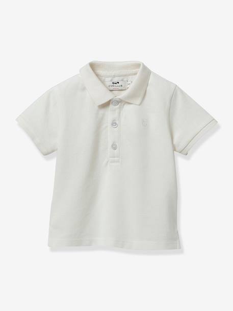 Polo en maille piquée bébé - Coton biologique écru 1 - vertbaudet enfant 