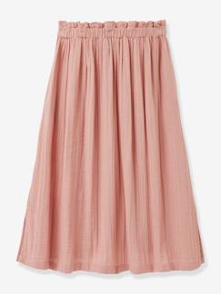 -Jupe longue fille en gaze de coton bio