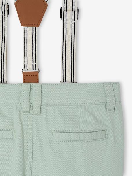 Pantalon bébé à bretelles amovibles vert sauge 6 - vertbaudet enfant 