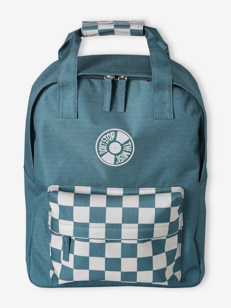 Sac à dos garçon damier vert d'eau 2 - vertbaudet enfant 