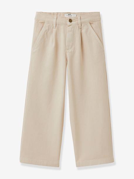 Pantalon large fille sable 1 - vertbaudet enfant 