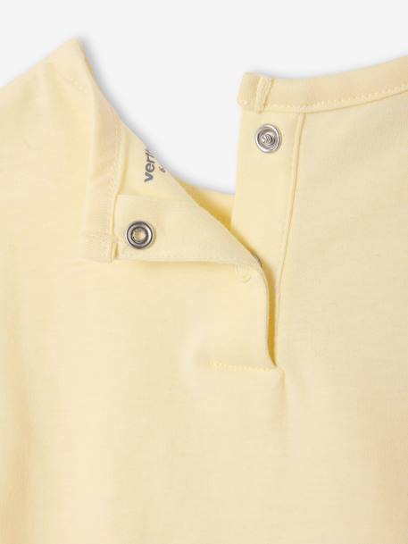 T-Shirt bébé à motif en coton bio jaune pastel 2 - vertbaudet enfant 