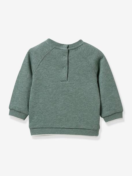 Sweat brodé bébé - coton bio - vert d'eau 2 - vertbaudet enfant 