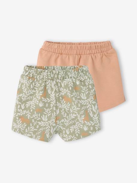 Lot de 2 Shorts naissance en molleton léger argile 1 - vertbaudet enfant 