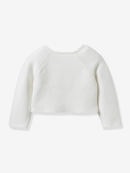 Cardigan court fille - coton biologique- collection fêtes et mariages écru 2 - vertbaudet enfant 