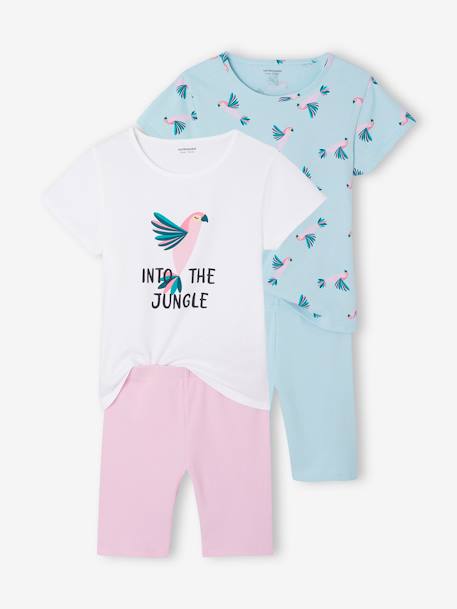 Lot de 2 pyjacourts fille turquoise 1 - vertbaudet enfant 