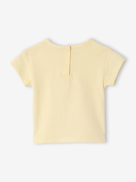 T-Shirt bébé à motif en coton bio jaune pastel 3 - vertbaudet enfant 