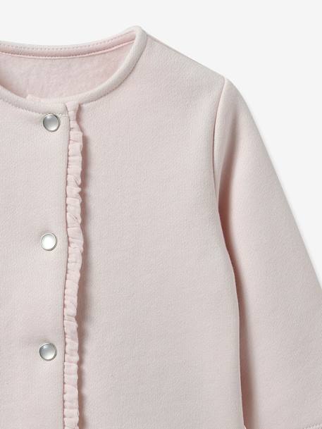 Cardigan en molleton bébé - Coton biologique rose pâle 3 - vertbaudet enfant 