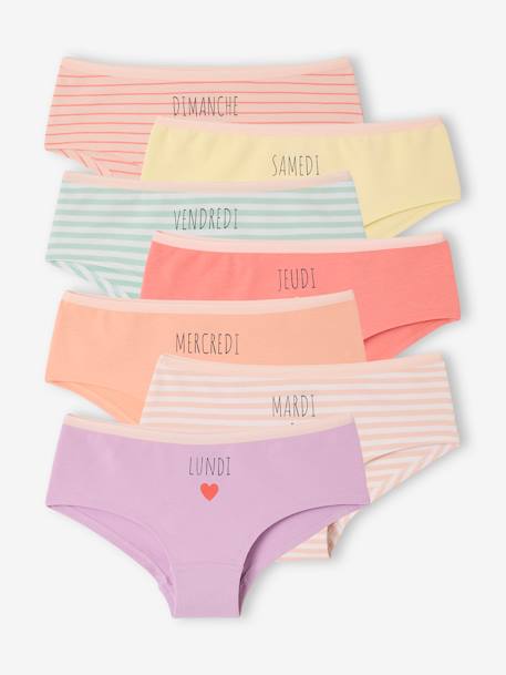 Lot 7 shorties semainier fille rose 1 - vertbaudet enfant 
