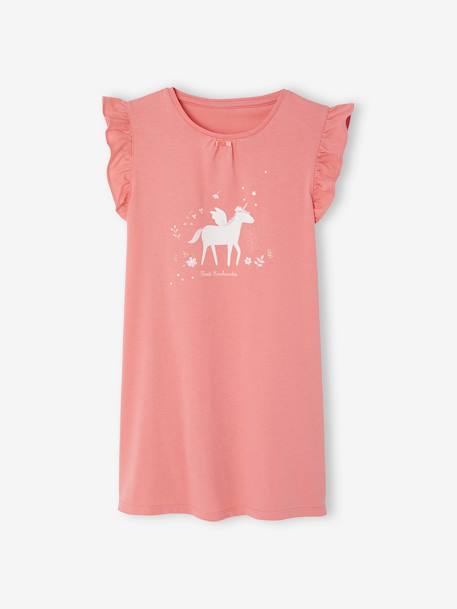 Ensemble fille chemise de nuit legging masque pochon nuit magique rose 2 - vertbaudet enfant 