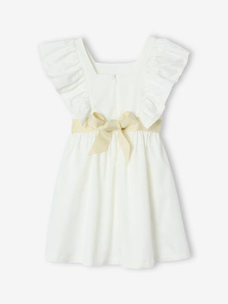 Robe cérémonie fille ceinture dorée blanc+blush 5 - vertbaudet enfant 
