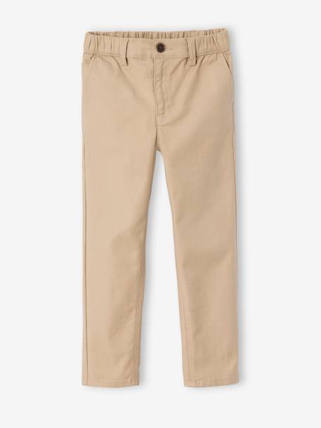 Pantalon garçon esprit chino facile à enfiler beige+marine 5 - vertbaudet enfant 