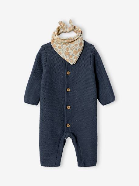 Kit naissance mixte tricot + foulard coffret cadeau naissance anthracite 1 - vertbaudet enfant 